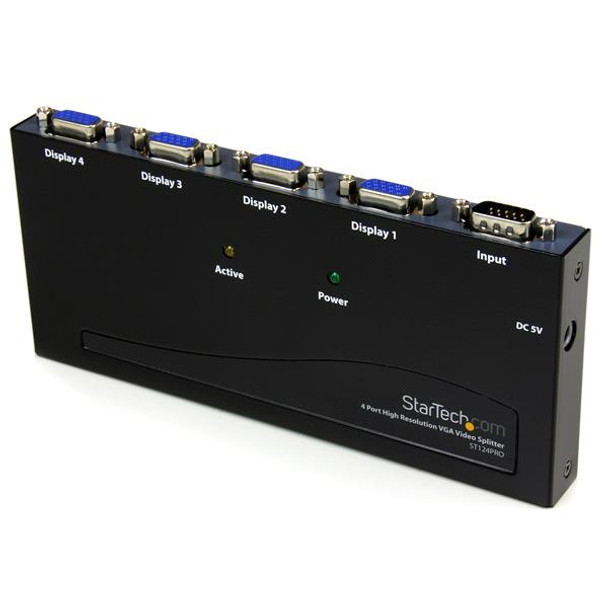 StarTech.com 4 Port High Resolution VGA Video Splitter - 350 MHz ST124PRO 065030783101