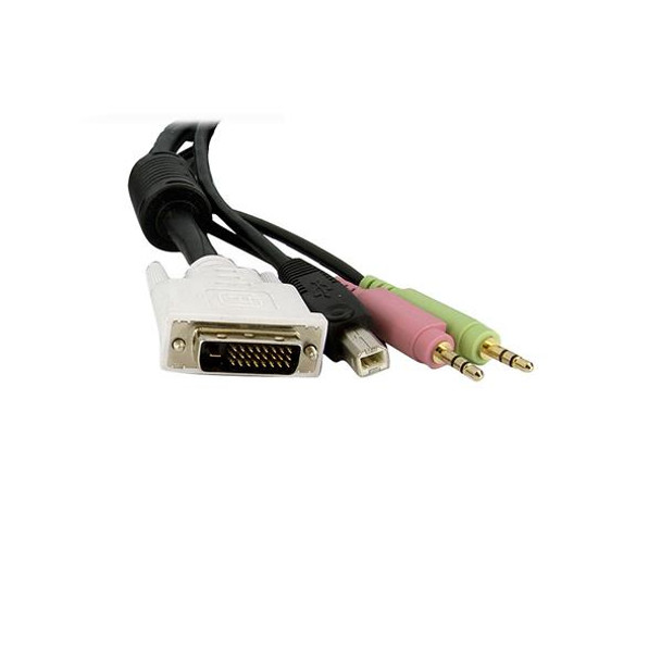 StarTech.com 15ft 4-in-1 USB Dual Link DVI-D KVM Switch Cable w/ Audio & Microphone DVID4N1USB15 065030836623