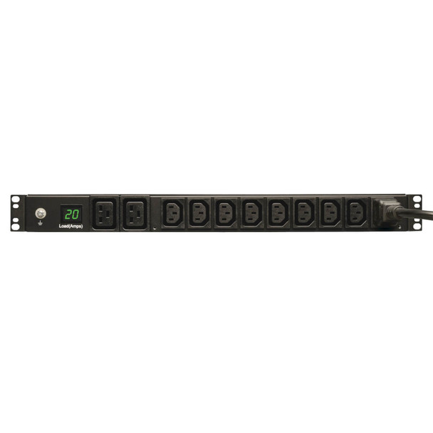 Tripp Lite PDUMH20HV 3.7kW Single-Phase Local Metered PDU, 208/230V (8 C13 & 2 C19), C20 / L6-20P Adapter, 12 ft. (3.66 m) Cord, 1U Rack-Mount, TAA PDUMH20HV 037332159014