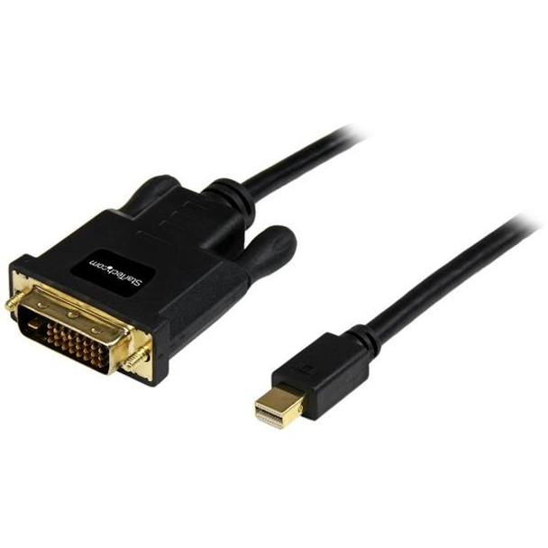 StarTech.com 3ft (0.9m) Mini DisplayPort to DVI Cable - Mini DP to DVI Adapter Cable - 1080p Video - Passive mDP 1.2 to DVI-D Single Link - mDP or Thunderbolt 1/2 Mac/PC to DVI Monitor MDP2DVIMM3B 065030851527