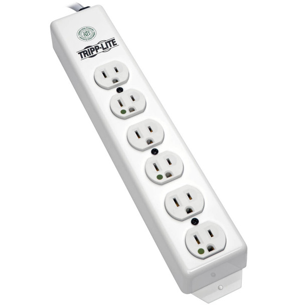 Tripp Lite NOT for Patient-Care Vicinity – UL 1363 Medical-Grade Power Strip with 6 Hospital-Grade Outlets, 6 ft. Cord PS-606-HG 037332121035