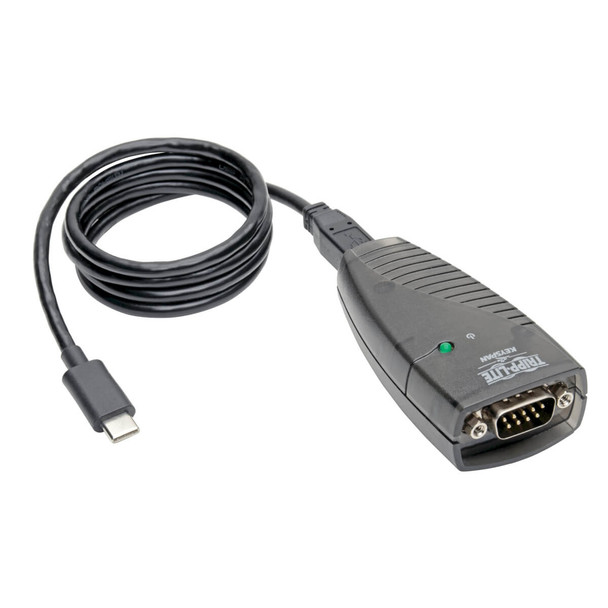 Tripp Lite USA-19HS-C USB-C to Serial DB9 RS232 Adapter Cable - 3 ft. (0.91 m) Keyspan, High-Speed (M/M), TAA USA-19HS-C 037332210753