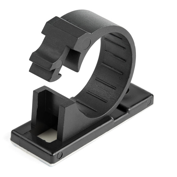 StarTech.com 100 Adhesive Cable Management Clips Black - Network/Ethernet/Office Desk/Computer Cord Organizer - Sticky Cable/Wire Holders - Nylon Self Adhesive Clamp UL/94V-2 Fire Rated CBMCC3 065030890397