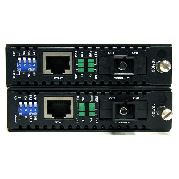 StarTech.com 10/100 Mbps Ethernet Single Mode WDM Fiber Media Converter Kit SC 20km ET90110WDM2 065030846271