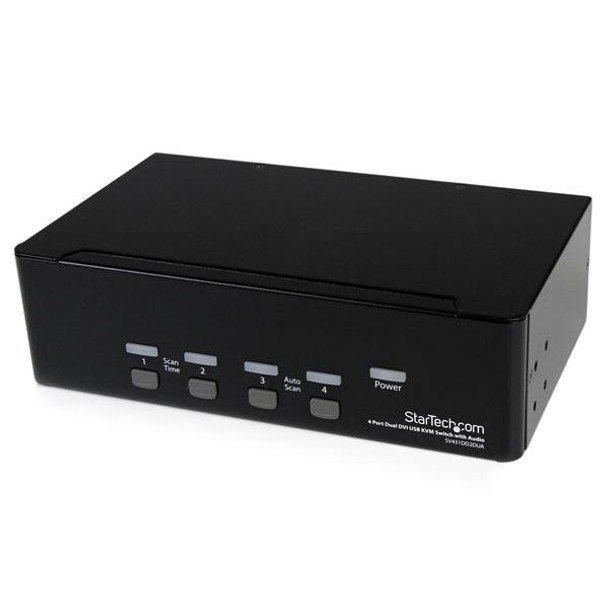 StarTech.com 4 Port Dual DVI USB KVM Switch with Audio & USB 2.0 Hub SV431DD2DUA 065030835695