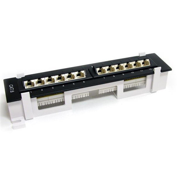 StarTech.com 12 Port 1U Wall Mount Cat 6 110 Patch Panel - 45 Degree C6PANL4512 065030811934