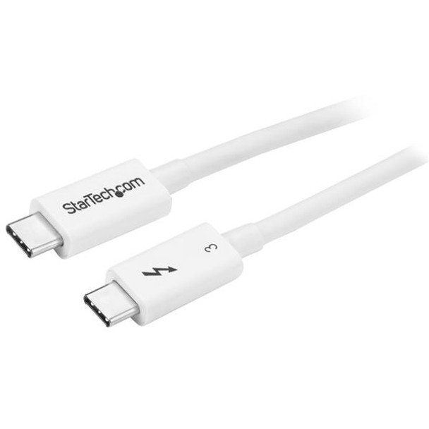StarTech.com Thunderbolt 3 Cable - 40Gbps - 0.5m - White - Thunderbolt, USB, and DisplayPort Compatible TBLT34MM50CW 065030871297