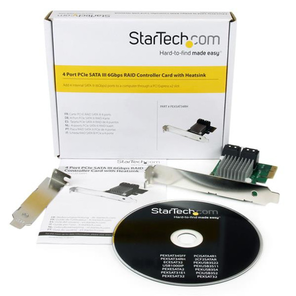 StarTech.com 4 Port PCI Express 2.0 SATA III 6Gbps RAID Controller Card with HyperDuo SSD Tiering 38917