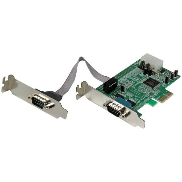 StarTech.com Scheda PCI Express seriale nativa basso profilo a 2 porte RS-232 con 16550 UART 38955