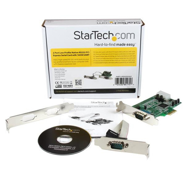 StarTech.com Scheda PCI Express seriale nativa basso profilo a 2 porte RS-232 con 16550 UART 38955