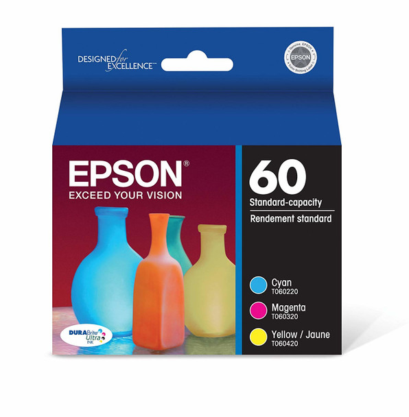 Epson 60 ink cartridge 3 pc(s) Original Standard Yield Cyan, Magenta, Yellow T060520-S 010343856226