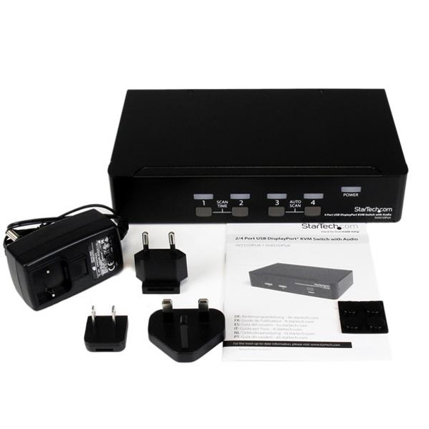 StarTech.com 4 Port USB DisplayPort KVM Switch with Audio SV431DPUA 065030837545