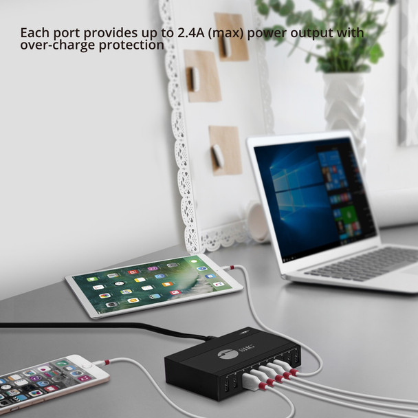 SIIG AC AC-PW1G11-S1 60W 10-Port USB Charger Brown Box