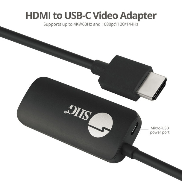 SIIG AC CB-H21711-S1 HDMI to USB-C Port 4K 60Hz Converter Adapter OPP Bag