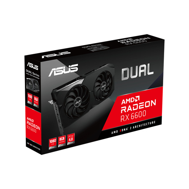 ASUS Dual -RX6600-8G AMD Radeon RX 6600 8 GB GDDR6 DUAL-RX6600-8G 195553363136