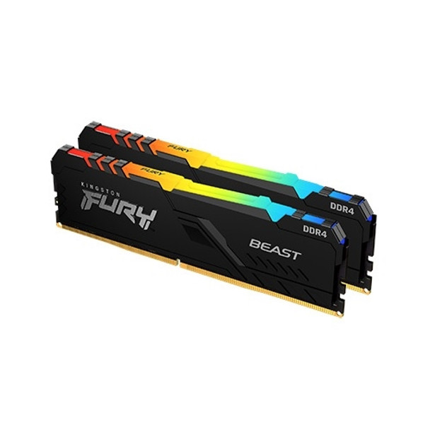 Kingston Memory KF432C16BBAK2/64 64GB 3200MHz DDR4 CL16 DIMM Kit of 2 FURY Beast RGB Retail