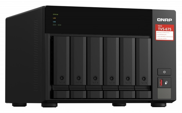QNAP Network Attached Storage TVS-675-8G-US 6bay KX-U6580 2.5GHz 8GB DDR4 RAM 2x2.5GbE Retail