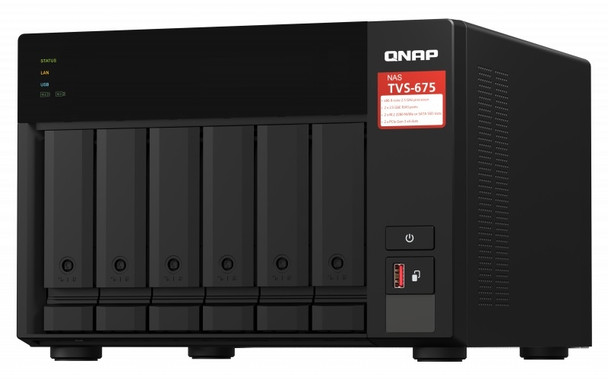 QNAP Network Attached Storage TVS-675-8G-US 6bay KX-U6580 2.5GHz 8GB DDR4 RAM 2x2.5GbE Retail