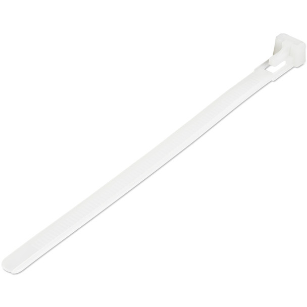 StarTech.com 100 Pack 6" Reusable Cable Ties - White Medium Releasable Nylon/Plastic Zip Tie - Resealable Adjustable Electrical/Network Cable Wraps/-40 to +85C Temp/94V-2 Fire & UL Rated TAA CBMZTRB6 065030890519