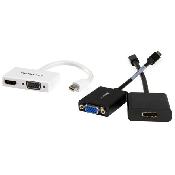 StarTech.com Travel A/V Adapter: 2-in-1 Mini DisplayPort to HDMI or VGA Converter - White MDP2HDVGAW 065030860383
