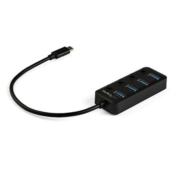 StarTech.com 4-Port USB-C Hub - 4x USB-A with Individual On/Off Switches HB30C4AIB 065030874335