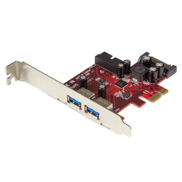 StarTech.com 4-port PCI Express USB 3.0 card - 2 external, 2 internal - SATA power PEXUSB3S2EI 065030860338