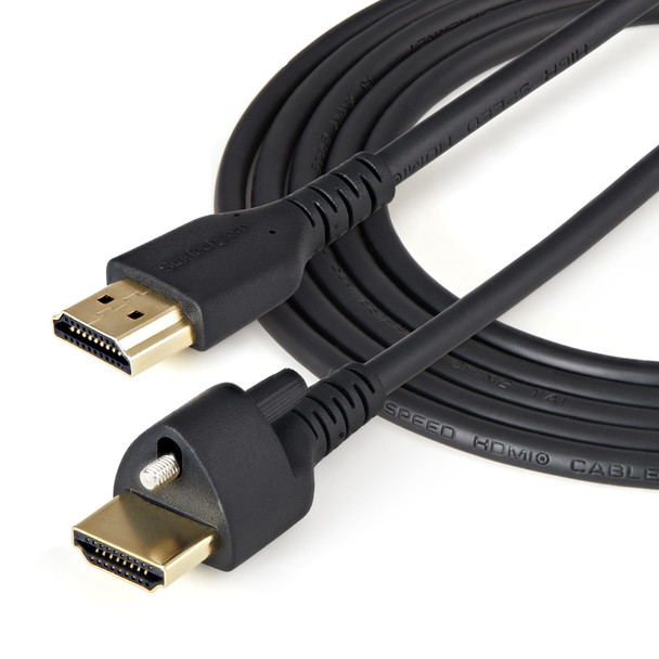 StarTech.com 3ft (1m) HDMI Cable with Locking Screw - 4K 60Hz HDR - High Speed HDMI 2.0 Monitor Cable with Locking Screw Connector for Secure Connection - HDMI Cable with Ethernet - M/M HDMM1MLS 065030883740