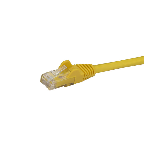 StarTech.com 25ft CAT6 Ethernet Cable - Yellow CAT 6 Gigabit Ethernet Wire -650MHz 100W PoE RJ45 UTP Network/Patch Cord Snagless w/Strain Relief Fluke Tested/Wiring is UL Certified/TIA N6PATCH25YL 065030838481