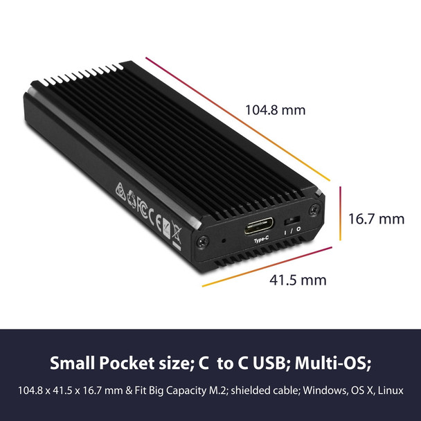 Vantec RD NST-211C3-RGB USB3.2 Gen2x1 TypeC M.2 NVMe SATA RGB Enclosure Retail