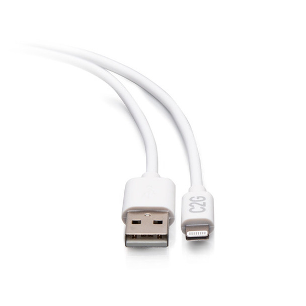 C2G 6ft (1.8m) USB-A Male to Lightning Male Sync and Charging Cable - White C2G29906 757120299066