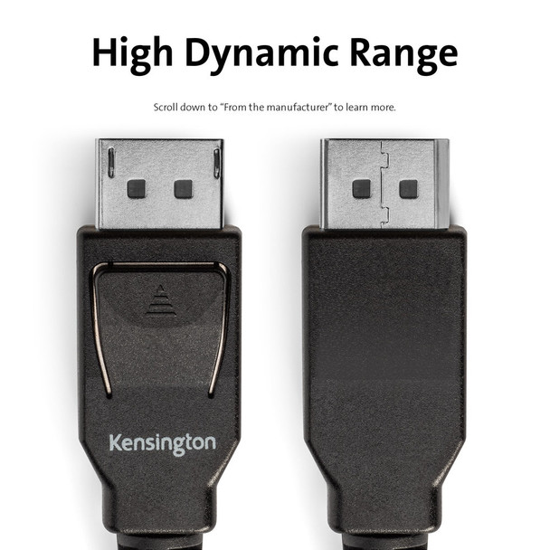 Kensington DisplayPort 1.4 (M/M) passive bi-directional cable, 1.8m (6ft) K33021WW 085896330219