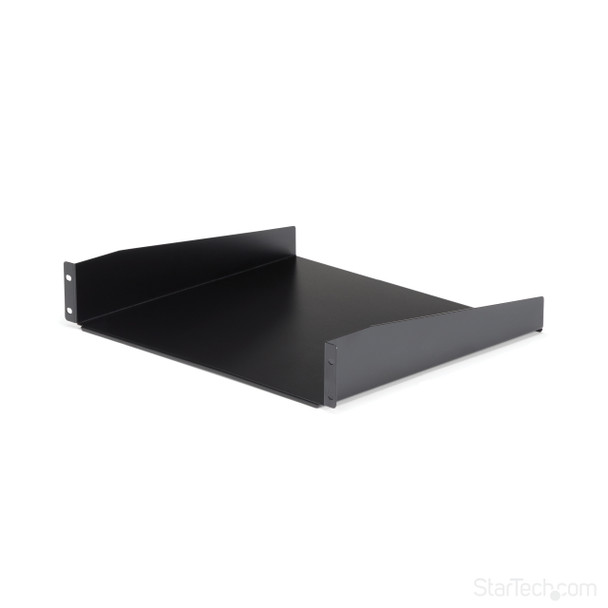 StarTech.com 2U Server Rack Shelf - Universal Rack Mount Cantilever Shelf for 19" Network Equipment Rack & Cabinet - Heavy Duty Steel – Weight Capacity 44lb/20kg - 16" Deep Tray, Black CABSHELF 065030790796