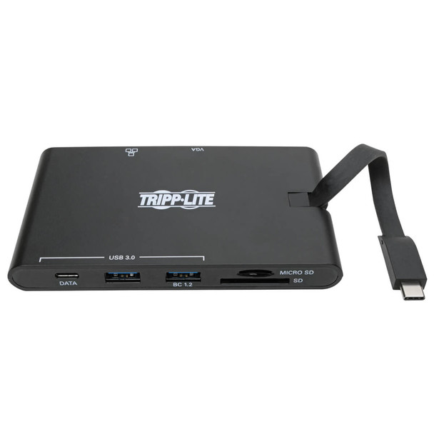 Tripp Lite U442-DOCK3-B USB-C Dock - 4K HDMI, VGA, USB 3.2 Gen 1, USB-A/C Hub, GbE, Memory Card, 100W PD Charging U442-DOCK3-B 037332213495