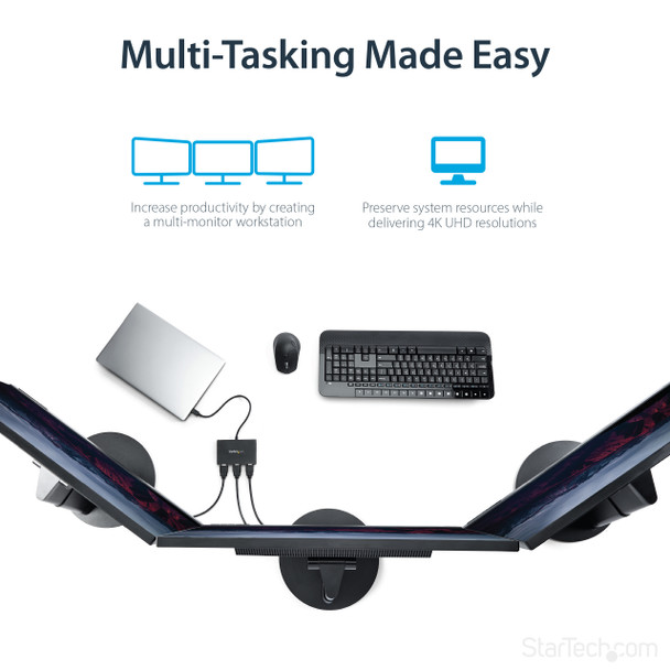 StarTech.com 3-Port Multi Monitor Adapter - USB-C to 3x HDMI Video Splitter - USB Type-C to HDMI MST Hub - Dual 4K 30Hz or Triple 1080p - Thunderbolt 3 Compatible - Windows Only MSTCDP123HD 065030867276