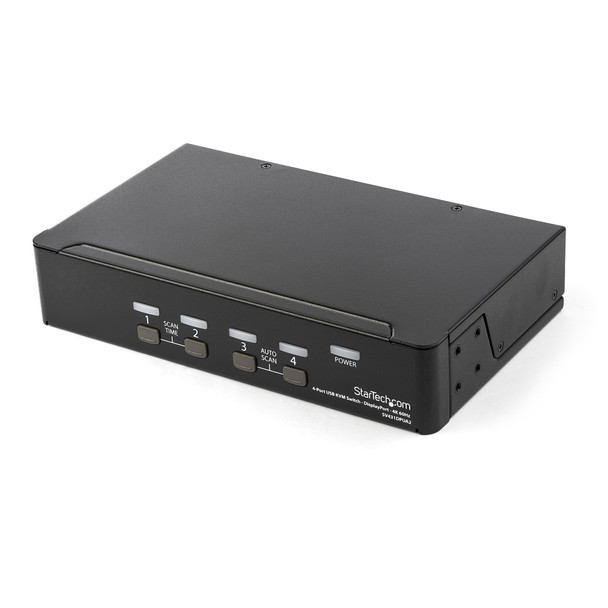 StarTech.com 4 Port DisplayPort KVM Switch - 4K 60Hz - Single Display - Dual Port UHD DP 1.2 USB KVM Switch with Integrated USB 2.0 Hub & Audio - Dell, HP, Apple, Lenovo - TAA Compliant SV431DPUA2 065030826372