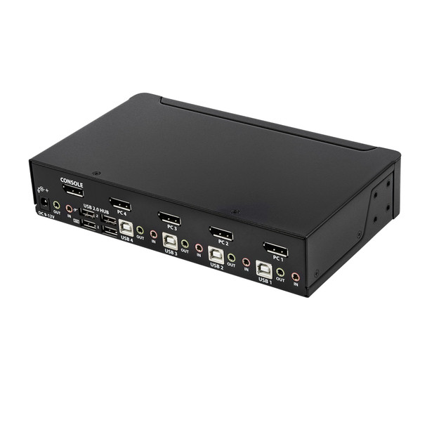 StarTech.com 4 Port DisplayPort KVM Switch - 4K 60Hz - Single Display - Dual Port UHD DP 1.2 USB KVM Switch with Integrated USB 2.0 Hub & Audio - Dell, HP, Apple, Lenovo - TAA Compliant SV431DPUA2 065030826372