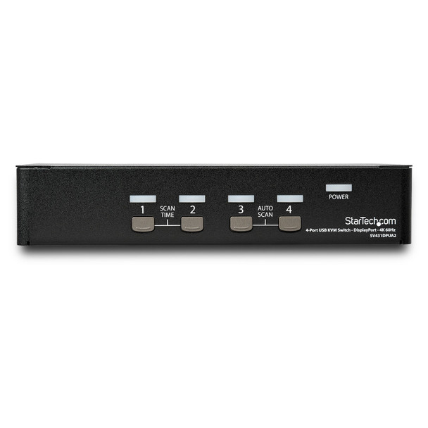 StarTech.com 4 Port DisplayPort KVM Switch - 4K 60Hz - Single Display - Dual Port UHD DP 1.2 USB KVM Switch with Integrated USB 2.0 Hub & Audio - Dell, HP, Apple, Lenovo - TAA Compliant SV431DPUA2 065030826372