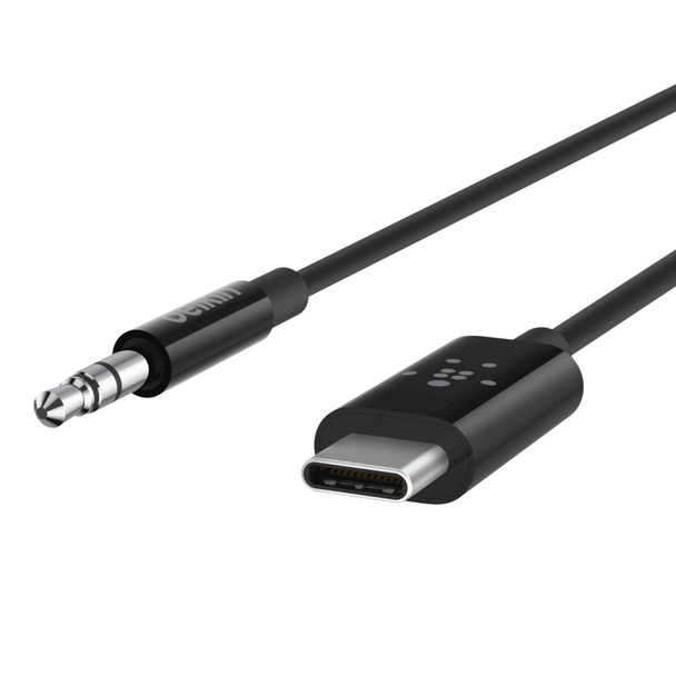 Belkin RockStar 3.5mm with USB-C Connector audio cable USB C Black F7U079bt03-BLK 745883776030