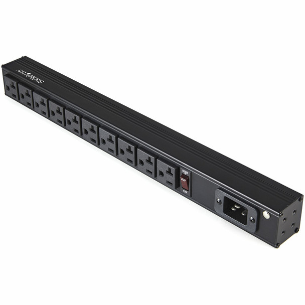 StarTech.com 10 Outlet Rack Mount Power Strip 125V/16 Amp - 1U Horizontal 19" Rackmount PDU - NEMA 5-20P Input - 10x NEMA 5-15/20R Outlets - Rack Mount PDU - UL Listed - 8ft Power Cord RKPW101920 065030886963