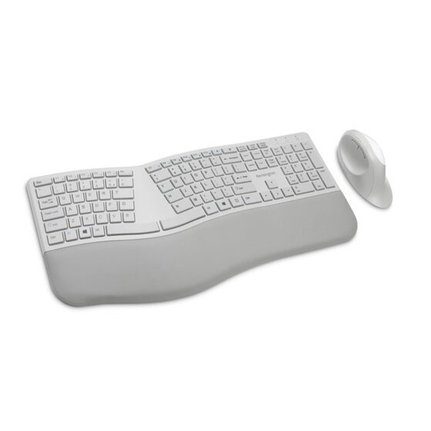 Kensington KB K75407US Pro Fit Ergo Wireless Keyboard and Mouse Gray Retail