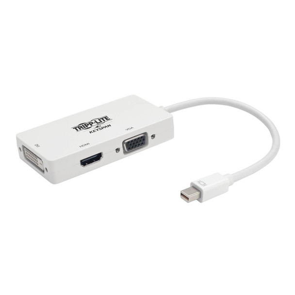 Tirpp-Lite AC P137-06N-HDVW mDP to VGA DVI HDMI Adapter Converter mDP 6 White