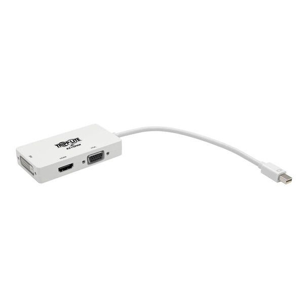 Tirpp-Lite AC P137-06N-HDVW mDP to VGA DVI HDMI Adapter Converter mDP 6 White
