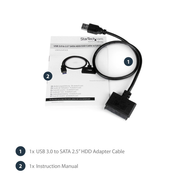StarTech USB3S2SAT3CB USB3.0 to 2.5 SATA III Hard Drive Adapter Cable w  UASP