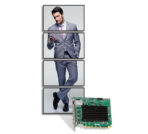 Matrox AC Q2G-DP4K-C QuadHead2Go 4K standalone PCIe card 1xDP 4xHDMI 1xRJ45