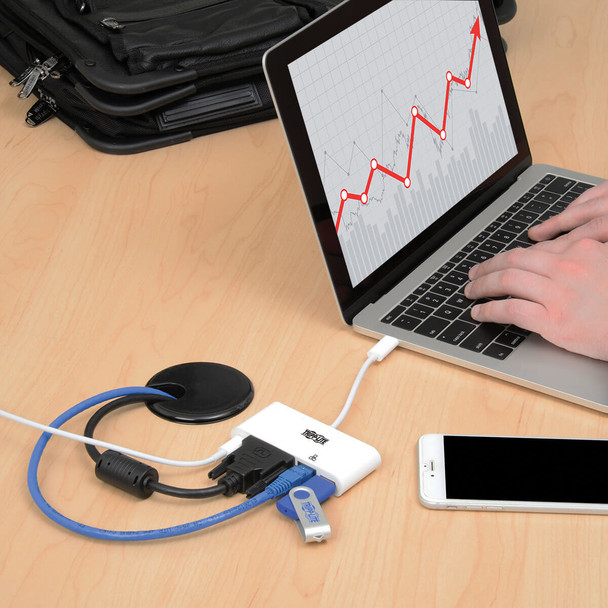 Tripp-Lite AC U444-06N-DGU-C USB-C t DVI ADT w USB-A USB-C PD Thunderbolt3