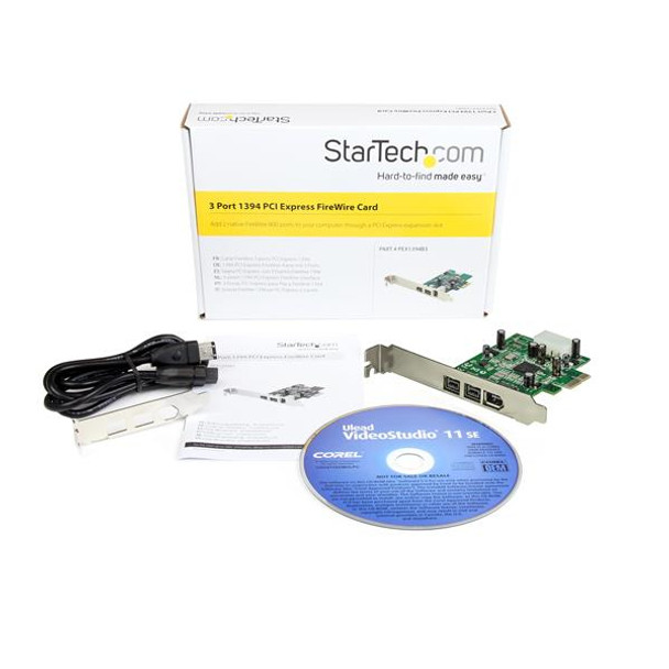 StarTech I O Card PEX1394B3 3Port 2b1a PCI-E 1394 FireWireAdapterCard Retail