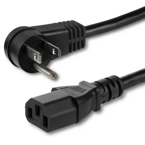 StarTech Cable PXTR1013 3ft Power Cord Right-Angle NEMA 5-15P to C13 Retail