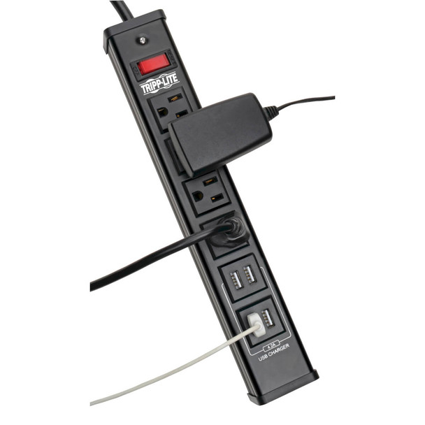 Tripp-Lite SUR TLM446USBB 4-Outlet Surge Protector with 4 USB Ports 6ft BK RTL