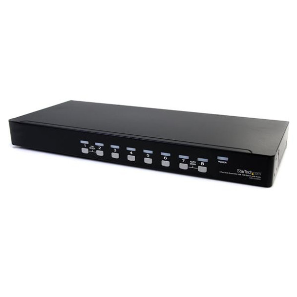 Startech SV831DUSBAU 8 Port Rack Mount USB VGA KVM Switch w  Audio (Cable Includ