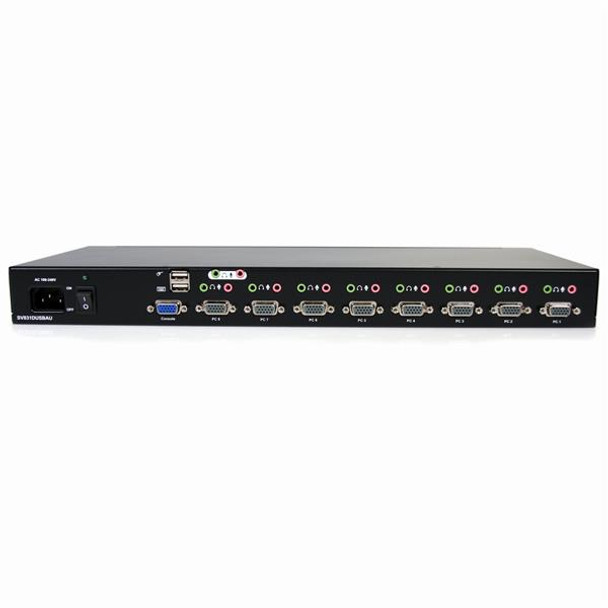 Startech SV831DUSBAU 8 Port Rack Mount USB VGA KVM Switch w  Audio (Cable Includ